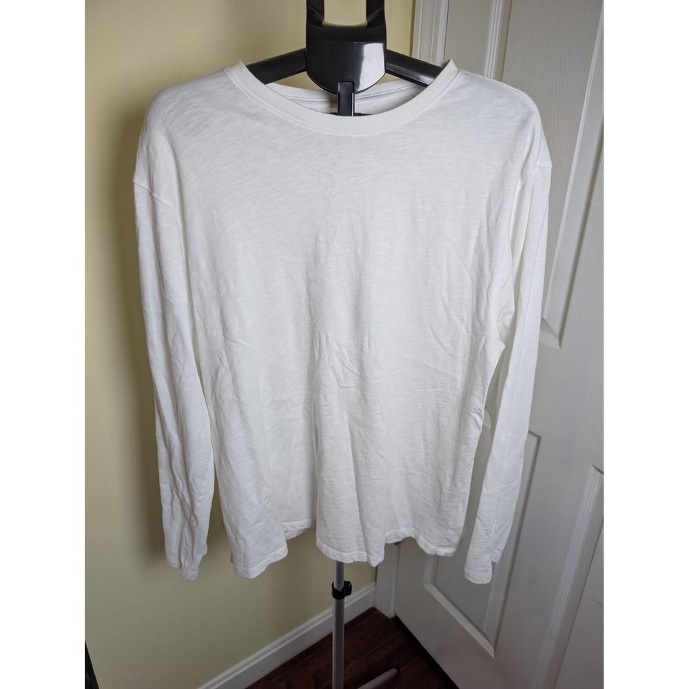 Quince Long Sleeve Tee Mens XL White 100% Organic Cotton Slub Crewneck